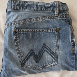 Murano Light Blue Denim Jeans Casual Classic Relax Fit Size 38x32 Distress